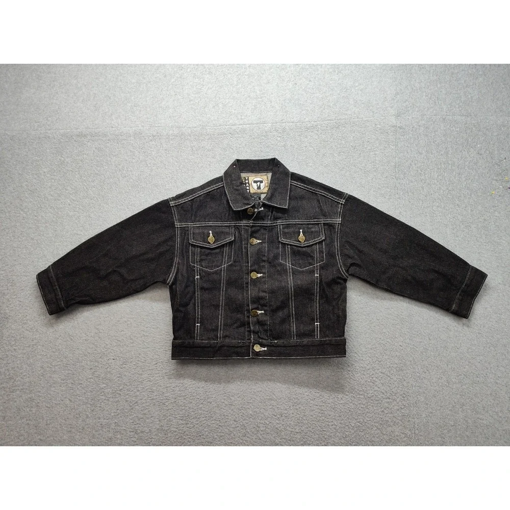 French Toast Boy Jacket XS Black Denim 100% Cotton Long Sleeve Regular Pockets